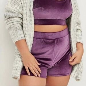 Torrid Curve Purple‎ Velvet Shorts Size 3X